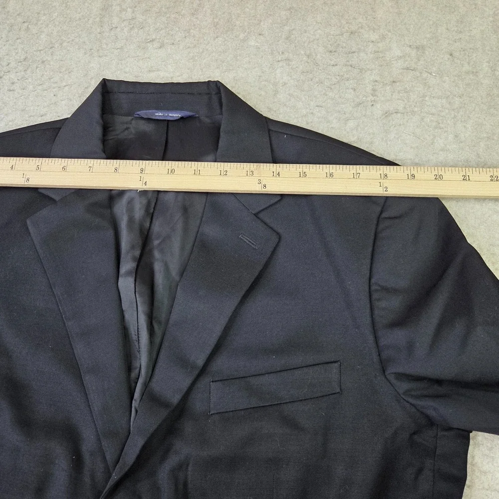 J Crew Suit Jacket Wool Mens 42L Black 3 Button Blazer Business